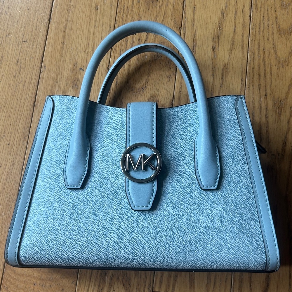 Michael Kors Blue Gabby Small Zip Satchel Purse